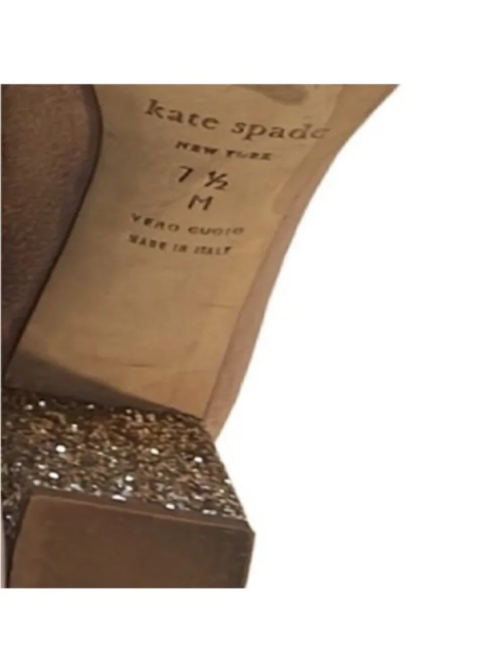 Kate Spade Anastasia Demi Rose Soft Suede Glitter Heel Pumps Size 7.5